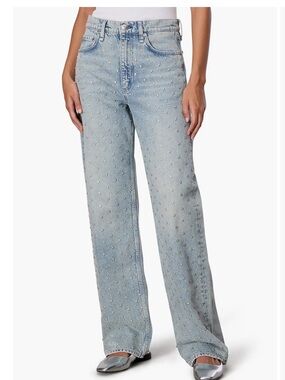 Rag & Bone Shea Studded High Waist Straight Jeans